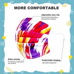 img 2 attached to 🎭 Sheal Disposable 5 Colorful Printed Children Face Masks: Stylish and Efficient Protection for Kids