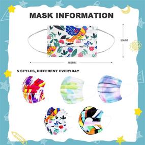 img 3 attached to 🎭 Sheal Disposable 5 Colorful Printed Children Face Masks: Stylish and Efficient Protection for Kids