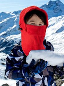img 3 attached to 🧣 Stay Warm and Cozy with our 4-Piece Kids Balaclava Hat Polar Fleece Winter Ski Mask