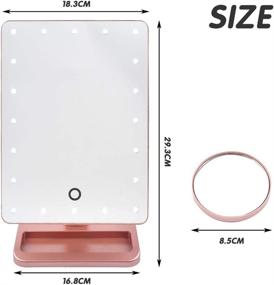 img 3 attached to 💄 WOWOSS Vanity Mirror with Lights: Bluetooth, Lighted Makeup Mirror with Touch Screen, Wireless Audio Speaker, Dimmable Light, Detachable 10X Magnification, Rechargeable Power