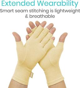 img 1 attached to 🧤 Vive Compression Arthritis Gloves - Comfortable Fit for Men and Women - Open Finger for Rheumatoid & Osteoarthritis Relief