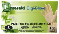 💚 small emerald digi-gloves: powder-free latex disposable gloves logo