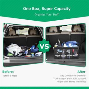 img 1 attached to 🚗 Oasser Trunk Organizer: Waterproof, Collapsible, Multi-Compartment Storage with Foldable Cover, Durable and Reflective Strip