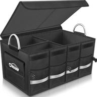 🚗 oasser trunk organizer: waterproof, collapsible, multi-compartment storage with foldable cover, durable and reflective strip logo
