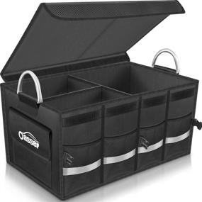 img 4 attached to 🚗 Oasser Trunk Organizer: Waterproof, Collapsible, Multi-Compartment Storage with Foldable Cover, Durable and Reflective Strip