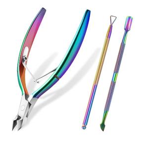 img 4 attached to 💅 Manicure and Pedicure Tools Set with Cuticle Trimmer, Pusher, Cutter, and Dead Skin Remover Scissor Plier by JUNHCZOY for Nail Care