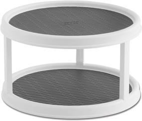 img 4 attached to 🔄 Copco Non-Skid 2 Tier Turntable, 12-Inch, White/Gray" - Optimized Product Name: "Copco Non-Skid 2-Tier 12-Inch Turntable - White/Gray