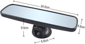 img 3 attached to 🚘 9.65" Universal Suction Cup Anti Glare Rear View Mirror Set - Wide Angle Rearview Mirror for Car Truck SUV, Eliminate Blind Spots
