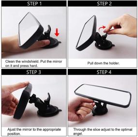 img 1 attached to 🚘 9.65" Universal Suction Cup Anti Glare Rear View Mirror Set - Wide Angle Rearview Mirror for Car Truck SUV, Eliminate Blind Spots
