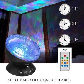 img 3 attached to 🌊 Enhance your Living Space with Ocean Wave Night Light Projector – Music Player, Color Changing LED, Romantic Mood Lighting for Bedroom and Living Room Decorations (Black)