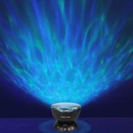 🌊 enhance your living space with ocean wave night light projector – music player, color changing led, romantic mood lighting for bedroom and living room decorations (black) логотип