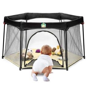 img 4 attached to 👶 Portable Playard Playpen for Infants and Babies, Beige - BABYSEATER with Carrying Case