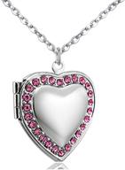 power wing love heart locket necklace with jan-dec birthstone cz for pictures | living memory lockets, 18-inch logo