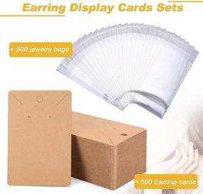 img 3 attached to 💎 500-Pack Earring Display Cards - Earring Holder Cards with 500 Bonus Bags, Ideal for Earrings, Necklaces, and Jewelry Packaging