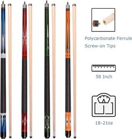 img 3 attached to 🎱 High-Quality AB Earth Set of 4 Screw-on Glue-on Tip Pool Cues – 58 Inches | Perfect for Billiard House, Bar, and Pool Sticks!