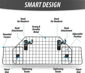 img 2 attached to 🐶 Zone Tech Premium Quality Car Dog Universal Pet Barrier - Heavy Duty Coated Wire Headrest Barrier for Pet/Dog Safety Automotive