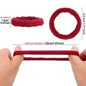img 3 attached to 💁 Set of 60 Thick Elastic Hair Ties - Seamless Ponytail Holders for Women and Girls, in 4 Stylish Patterns and Mixed Colors