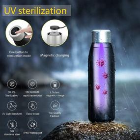 img 3 attached to ✨ Clean & Safe Hydration: Self-Cleaning UV Water Purifier Stainless Steel Water Bottle, 18 oz