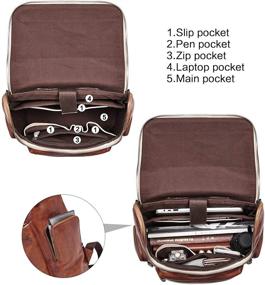 img 2 attached to BOSTANTEN Leather Backpack Capacity Shoulder Laptop Accessories for Bags, Cases & Sleeves