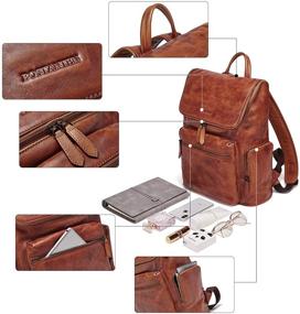 img 1 attached to BOSTANTEN Leather Backpack Capacity Shoulder Laptop Accessories for Bags, Cases & Sleeves