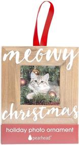 img 1 attached to 🐾 Pearhead Happy Howlidays Wood Pet Picture Frame Ornament - Rustic Holiday Décor