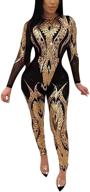👗 aro lora women's glitter bodycon jumpsuits for trendy fashion logo
