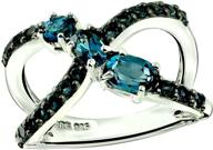 rb gems sterling rhodium plated london blue topaz boys' jewelry - rings logo