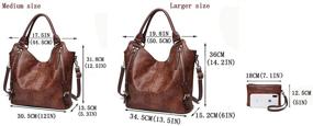 img 1 attached to Stylish PU Leather Women's Tote Bag Handbags with Adjustable Shoulder Strap - Fashionable Hobo Shoulder Bags