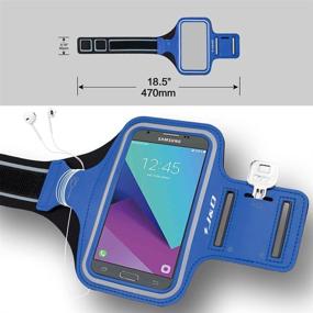 img 3 attached to 🏃 J&D Sports Armband for Samsung Galaxy J3 Emerge/Galaxy A01 - Secure Key Holder, Perfect Earphone Connection - Ideal for Running and Workouts