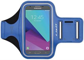 img 4 attached to 🏃 J&D Sports Armband for Samsung Galaxy J3 Emerge/Galaxy A01 - Secure Key Holder, Perfect Earphone Connection - Ideal for Running and Workouts