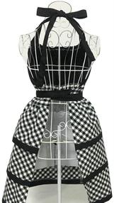 img 3 attached to 👗 Plus Size Vintage Cotton Apron with Pocket for Cooking, BBQ, and Kitchen