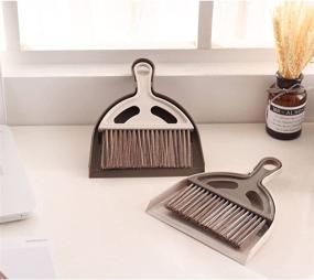 img 2 attached to BSMstone Mini Broom and Dustpan Set - Housekeeping Cleaning Tools for Kitchen, Working Desk, Office, Pet Nest, etc. - Coffee