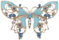alilang antique aquamarine rhinestones butterfly logo