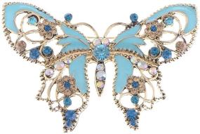 img 4 attached to Alilang Antique Aquamarine Rhinestones Butterfly