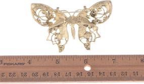 img 3 attached to Alilang Antique Aquamarine Rhinestones Butterfly