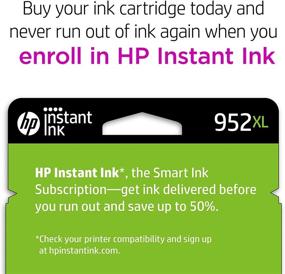 img 1 attached to 🖨️ Original HP 952XL Yellow High-Yield Ink Cartridge for HP OfficeJet Printers, Instant Ink Eligible - L0S67AN