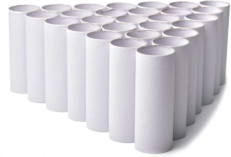 White Cardboard Tubes for Crafts, DIY Craft Paper Roll (1.6 x 4 in, 24 Pk)