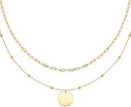 agvana gold plated disc bee compass star moon necklace - dainty jewelry gift for women & girls logo