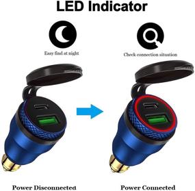 img 3 attached to 🔌 iMESTOU Алюминиевый зарядное устройство мощностью 30 Вт Power Delivery DIN Hella Charger: Тип C, Быстрая зарядка USB 3.0, Водонепроницаемое, 12V-24V гнездо Hella DIN/BMW Ducati Triumph