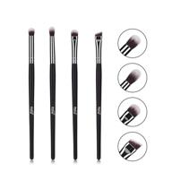 msq 4pcs eyeshadow brushes set | eye makeup tool kit for eyeshadow blending, eyebrow definition & highlighting - beauty brushes in black logo