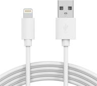 📱 talkworks зарядное устройство для iphone lightning cable 6 футов: сертифицировано mfi, прочный шнур для iphone 12, 11, xr, se - белый логотип