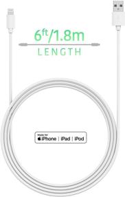 img 3 attached to 📱 TalkWorks Зарядное устройство для iPhone Lightning Cable 6 футов: Сертифицировано MFI, Прочный шнур для iPhone 12, 11, XR, SE - Белый