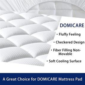 img 2 attached to 🛏️ DOMICARE Quilted Fitted Mattress Protector with Deep Pocket - Queen Size, Cooling Cotton Mattress Pad Cover Topper (8-21 Inch) White