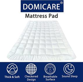 img 3 attached to 🛏️ DOMICARE Quilted Fitted Mattress Protector with Deep Pocket - Queen Size, Cooling Cotton Mattress Pad Cover Topper (8-21 Inch) White