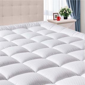 img 4 attached to 🛏️ DOMICARE Quilted Fitted Mattress Protector with Deep Pocket - Queen Size, Cooling Cotton Mattress Pad Cover Topper (8-21 Inch) White