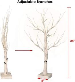 img 2 attached to 🌲 Battery-Operated 24 LED Birch Tree, 2FT Tabletop Tree with Timer for Home Wedding Party Festival Christmas Decorations - Fristmas Lighted Artificial Tree