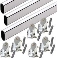 🔒 36" oval closet rod with end supports - polished chrome - pack of 3 sets: organize your closet efficiently! логотип