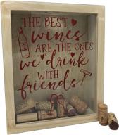 rustic white wine cork shadow box - home and kitchen décor - holds over 60 corks - 11 x 9 logo