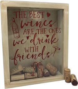 img 4 attached to Rustic White Wine Cork Shadow Box - Home and Kitchen Décor - Holds Over 60 Corks - 11 x 9