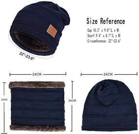 img 3 attached to Winter Hat Scarf Set for Men - Knit Warm Hats & Caps for Men & Women